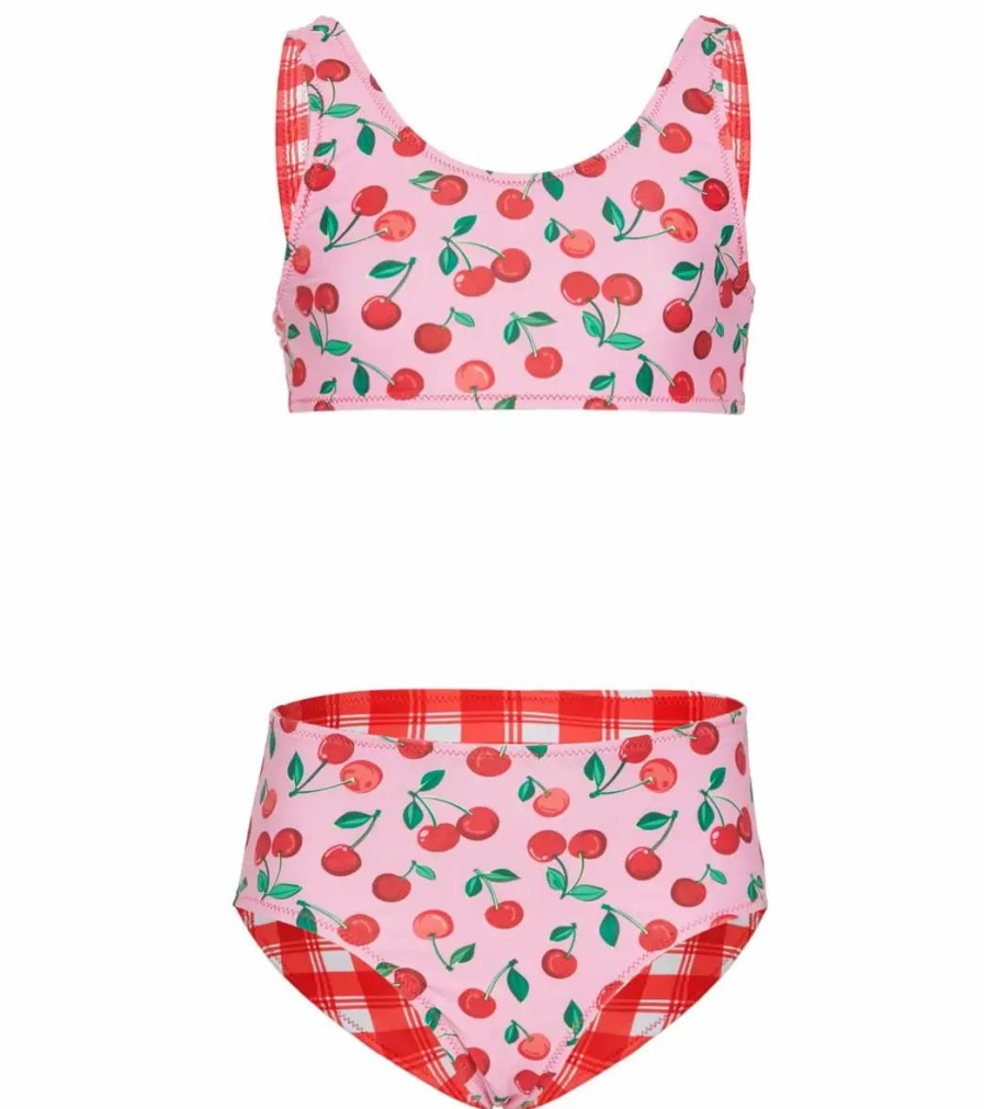 * Seafolly Girls' Cherry Pie Reversible Two Piece Bikini Set (Big Kid) | Girls'