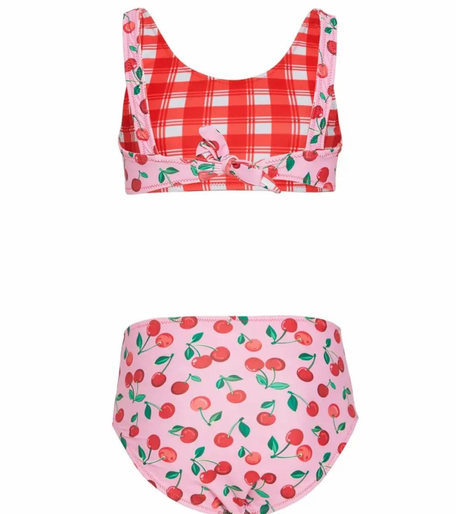 * Seafolly Girls' Cherry Pie Reversible Two Piece Bikini Set (Big Kid) | Girls'