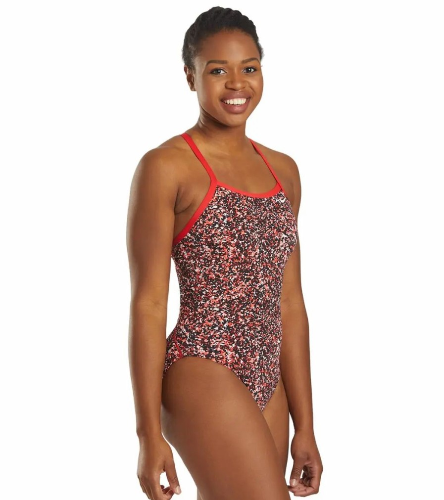 * Nike Women'S Hydrastrong Pixel Party Crossback One Piece Swimsuit | Women'S