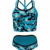 * Nike Girls' Watercolor Two Piece Midkini Set (Big Kid) | Girls'