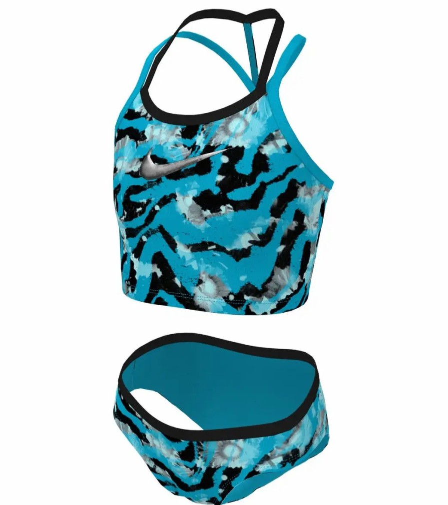 * Nike Girls' Watercolor Two Piece Midkini Set (Big Kid) | Girls'