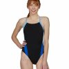 * Speedo Women'S Launch Splice Endurance + Cross Back One Piece Swimsuit | Girls'