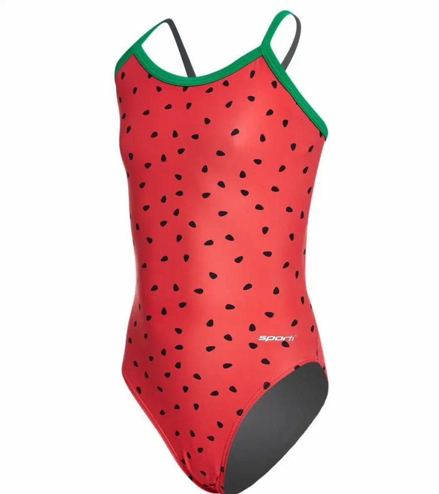 * Sporti Watermelon Thin Strap One Piece Swimsuit Youth (22-28) | Girls'