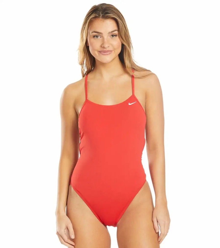 * Nike Women'S Hydrastrong Lace Up Tie Back One Piece Swimsuit | Women'S