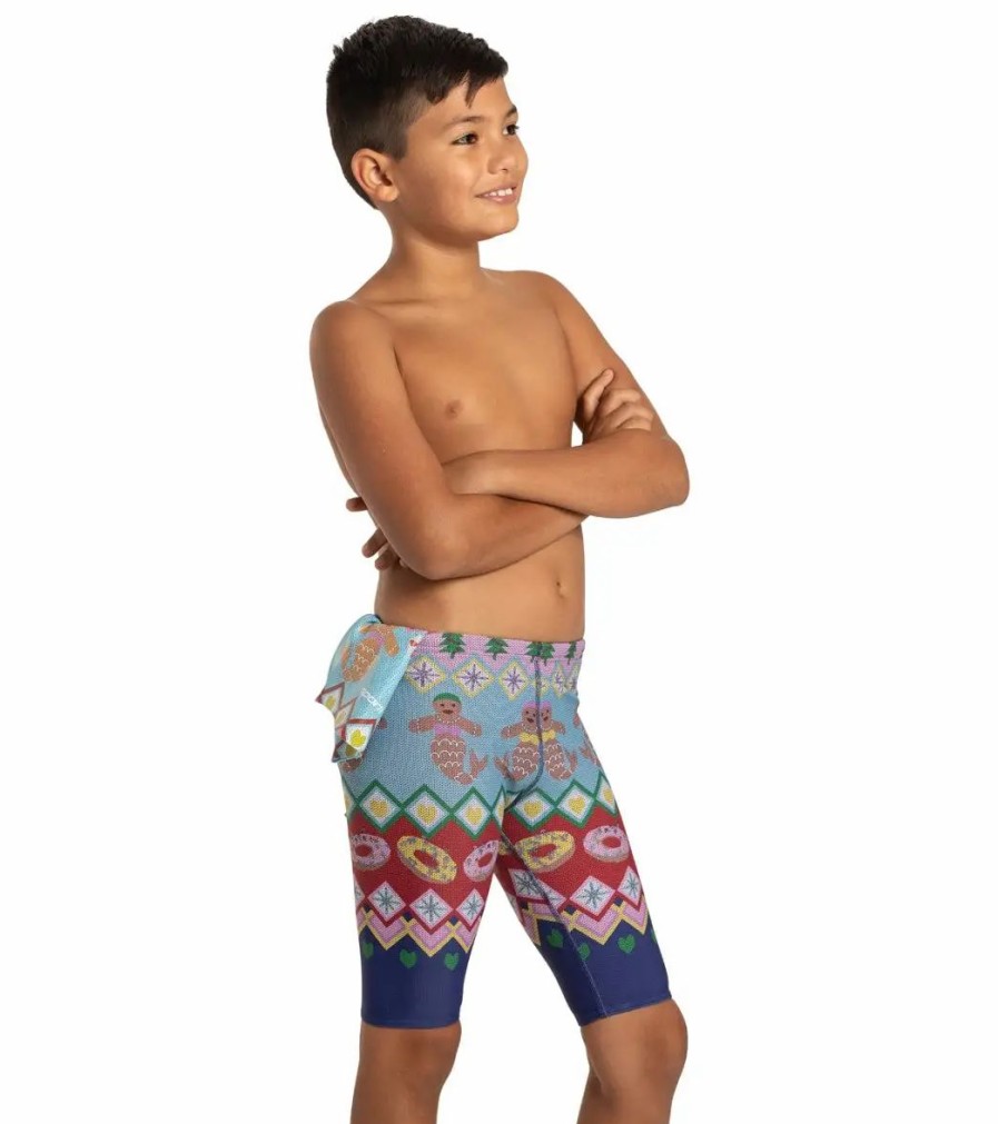 * Sporti Granny Sweater Gingerbread Mermaid Jammer Swimsuit Youth (22-28) | Boys'