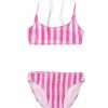 * Snapper Rock Girls' Fiesta Stripe Shirred Crop Two Piece Bikini (Big Kid) | Girls'