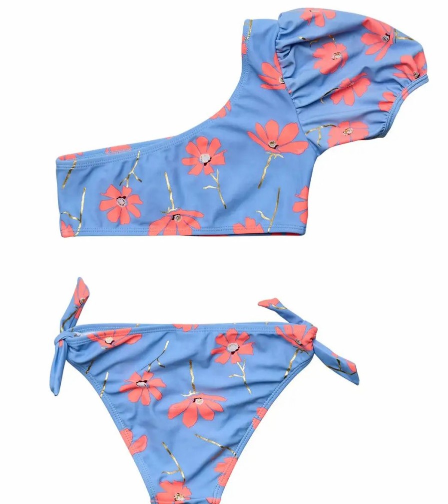 * Snapper Rock Girls' Beach Bloom One Shoulder Two Piece Bikini Set (Big Kid) | Girls'