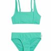 * Seafolly Girls' Essential Square Neck Two Piece Bikini Set (Big Kid) | Girls'