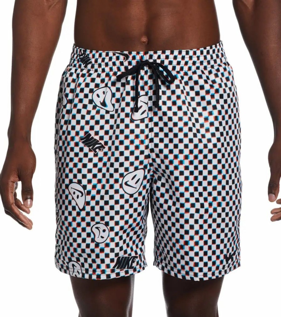 * Nike Men'S Smiles Check Swim Trunks | Men'S