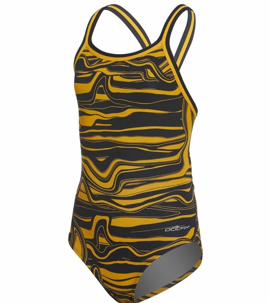 * Dolfin Reliance Girls' Lava Dbx Back One Piece Swimsuit | Girls'