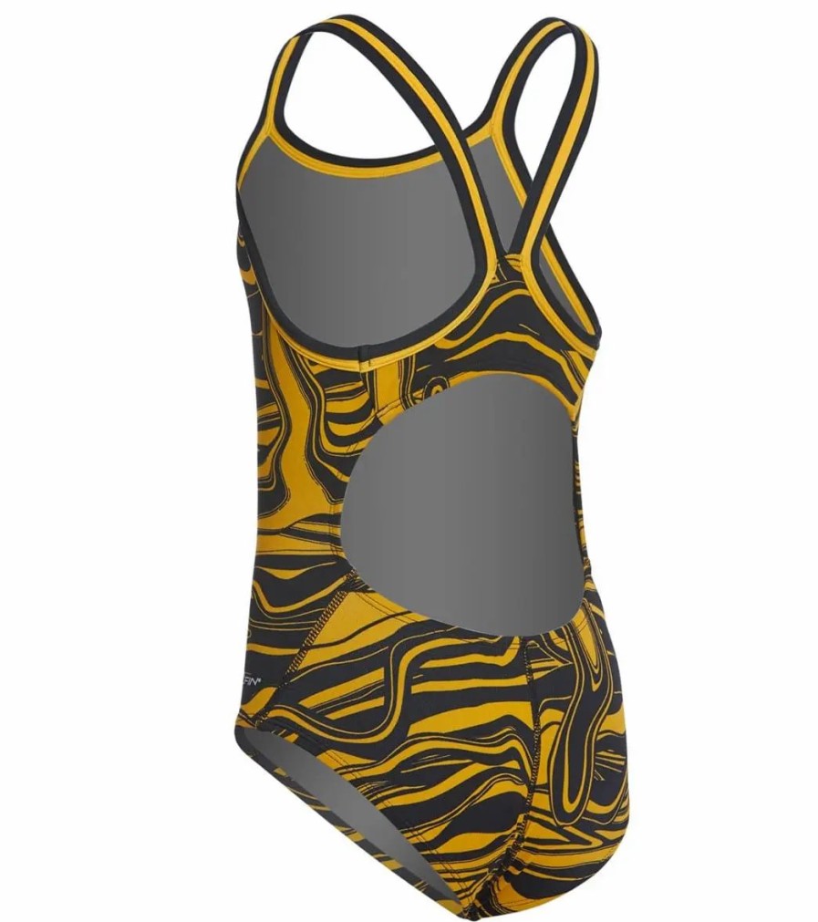 * Dolfin Reliance Girls' Lava Dbx Back One Piece Swimsuit | Girls'