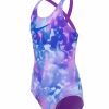 * Nike Girls' Rainbow Cloud Dye Crossback One Piece Swimsuit (Big Kid) | Girls'