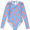 * Snapper Rock Girls' Beach Bloom Long Sleeve One Piece Swimsuit (Toddler, Little Kid, Big Kid) | Girls'