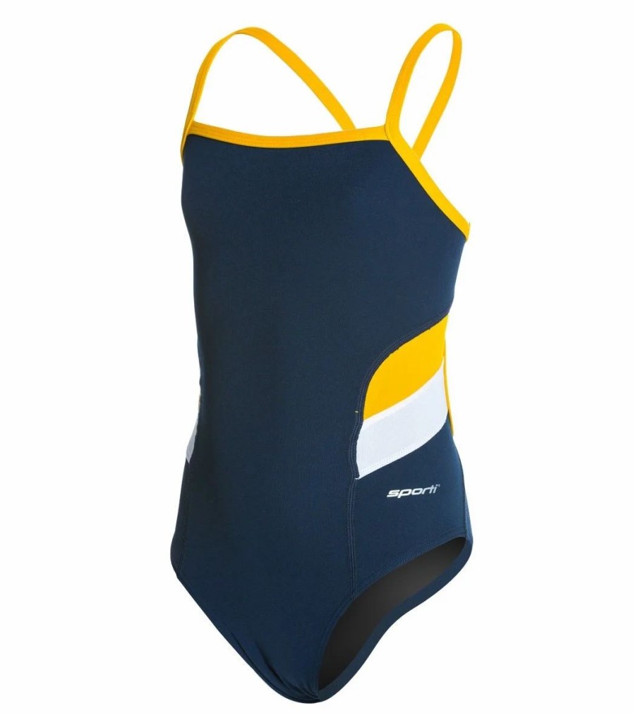 * Sporti Hydrolast Splice Thin Strap One Piece Swimsuit Youth (22-28) | Girls'