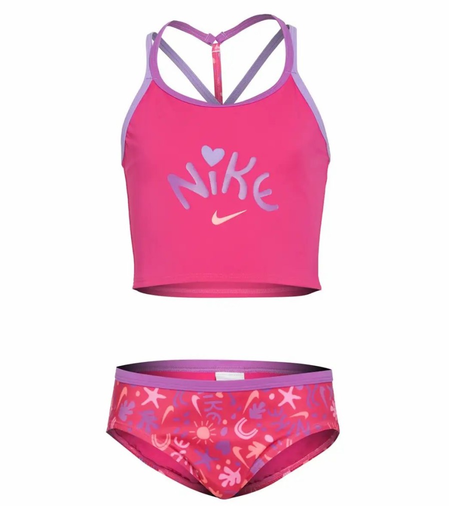 * Nike Girls' Fun Forest T-Crossback Two Piece Midkini Set(Big Kid) | Girls'