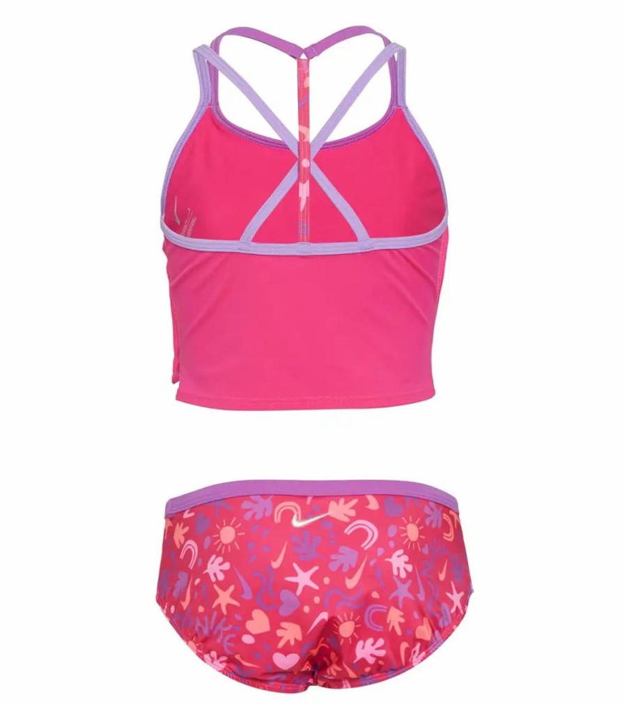 * Nike Girls' Fun Forest T-Crossback Two Piece Midkini Set(Big Kid) | Girls'