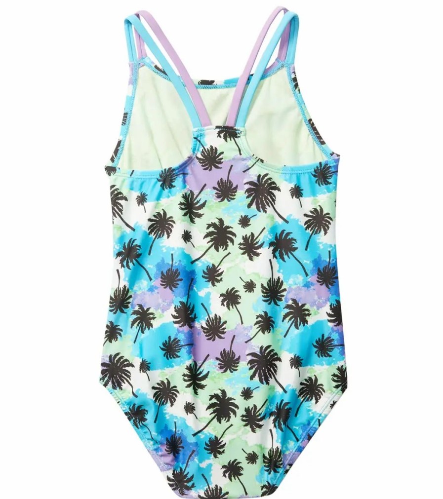 * Speedo Girls' Print Strappy One Piece Swimsuit (Big Kid) | Girls'