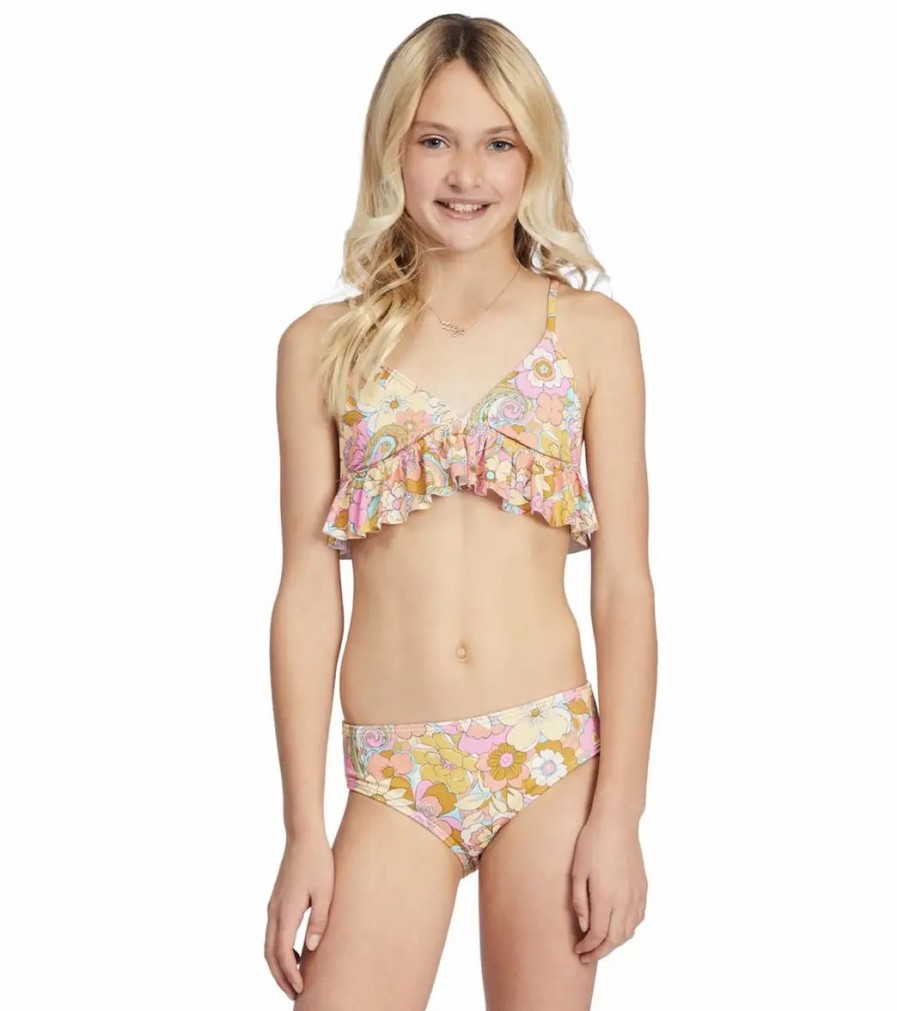 * Billabong Girls' Aint She A Beaut Ruffle Two Piece Bikini Set (Little Kid, Big Kid) | Girls'