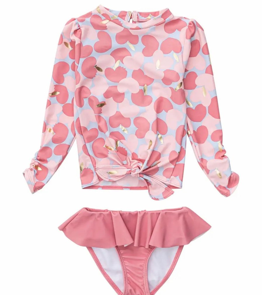 * Snapper Rock Girls' Apple Love Ls Ruffle Set (Baby, Toddler, Little Kid) | Girls'