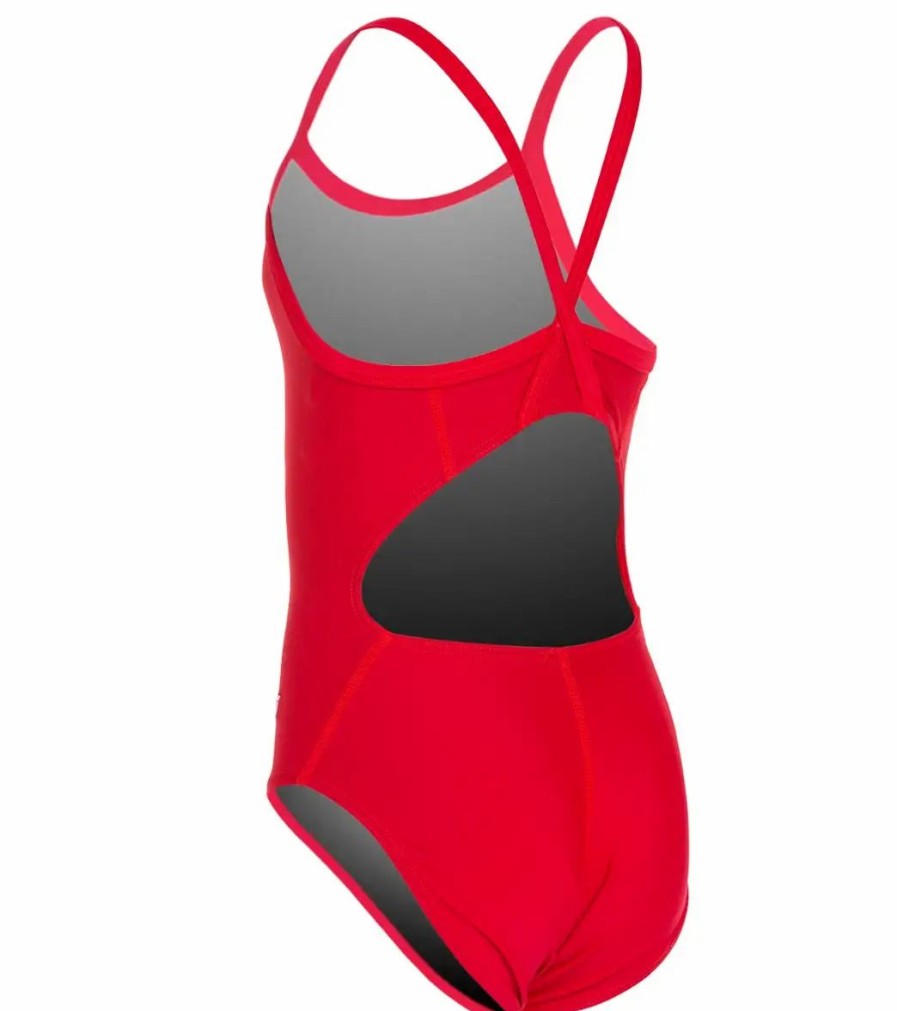 * Sporti Solid Thin Strap One Piece Swimsuit Youth (22-28) | Girls'