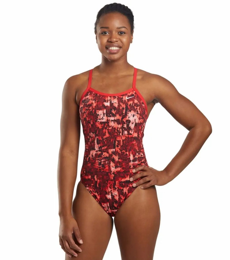 * Nike Women'S Hydrastrong Fire Racerback One Piece Swimsuit | Women'S