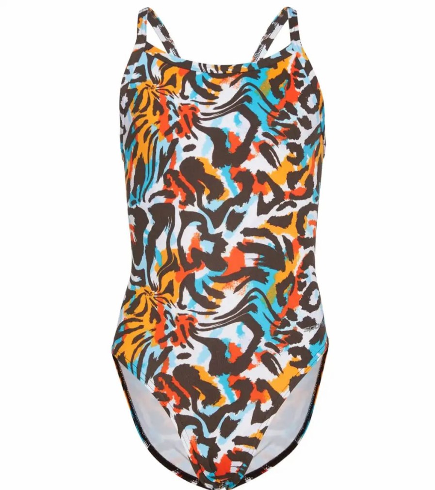 * Sporti Hydrolast Tiger Mingle Thin Strap One Piece Swimsuit Youth (22-28) | Girls'