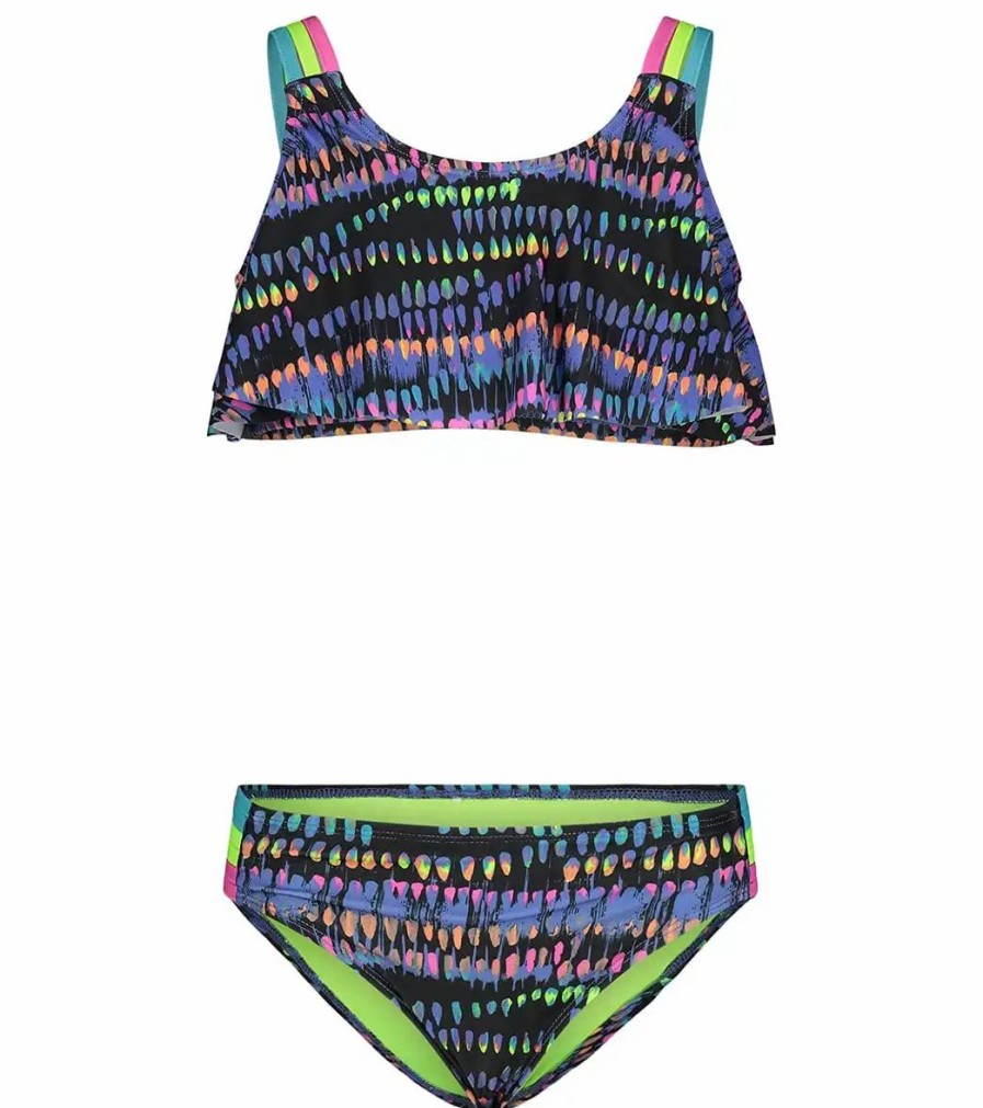 * Under Armour Girls' Ua Watercolor Drip Flutter Two Piece Bikini Set (Toddler, Little Kid) | Girls'