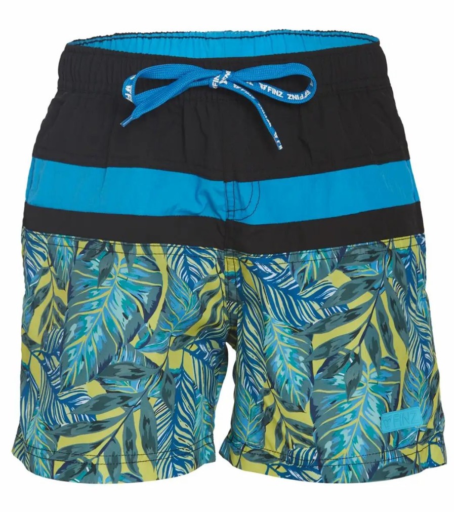 * Finz Boys' Tropical Leaf Splice Swim Trunks (Little Kid, Big Kid) | Boys'