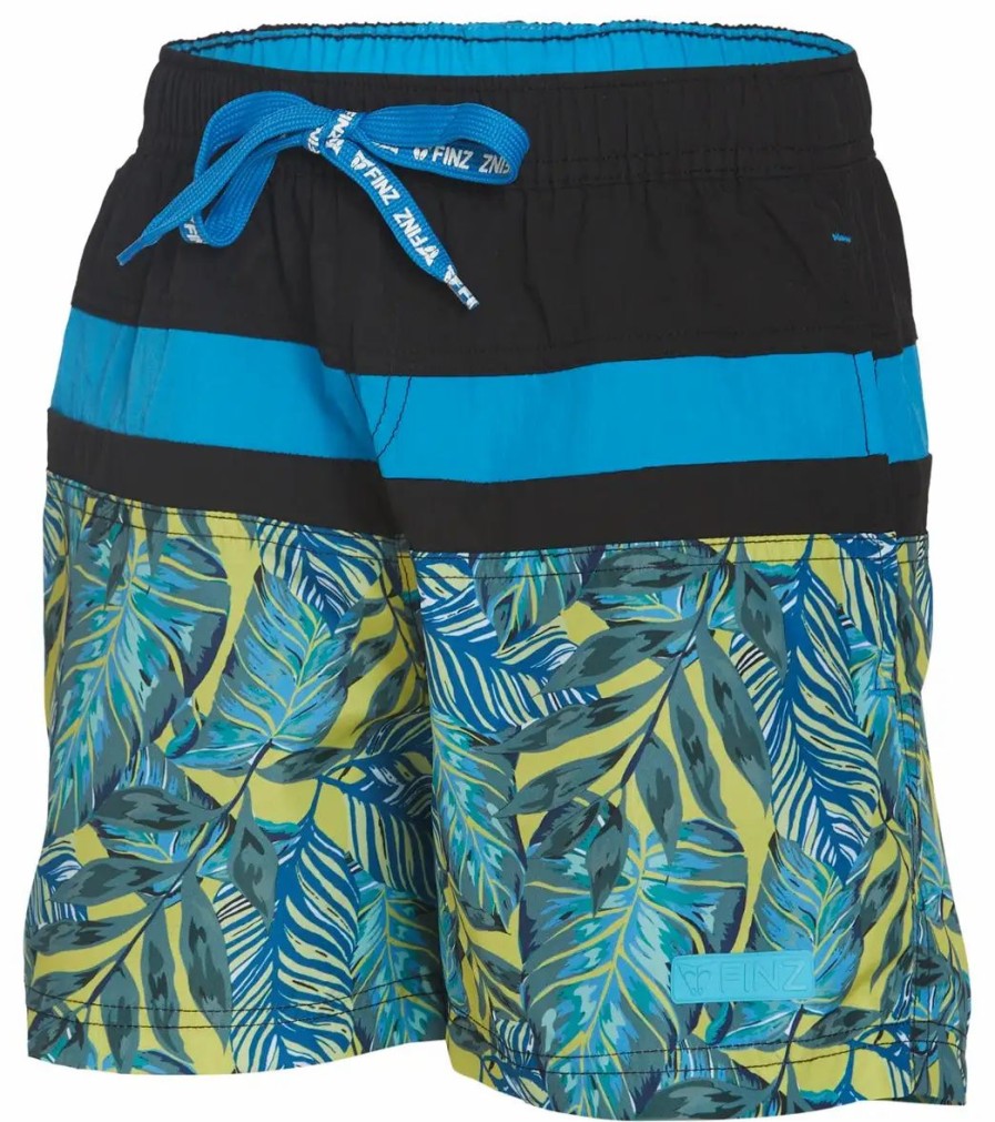 * Finz Boys' Tropical Leaf Splice Swim Trunks (Little Kid, Big Kid) | Boys'