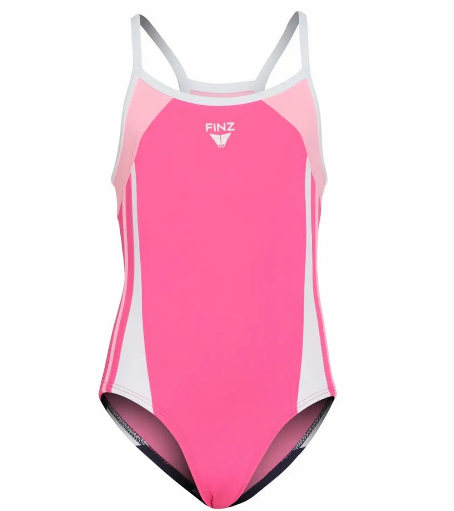 * Finz Girls' Sportback One Piece Swimsuit (Little Kid, Big Kid) | Girls'