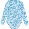 * Snapper Rock Girls' Aqua Bloom Sustainable Ls Surf Suit (Baby, Toddler, Little Kid, Big Kid) | Girls'