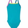 * Speedo Girls' Solid Propel Back One Piece Swimsuit (Big Kid) | Girls'