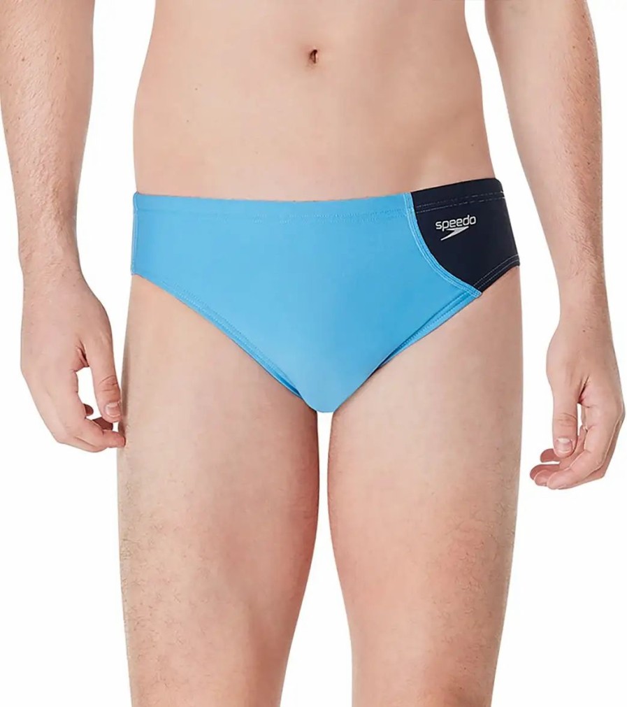 * Speedo Vibe Men'S Assymetrical Colorblock One Brief Swimsuit | Men'S