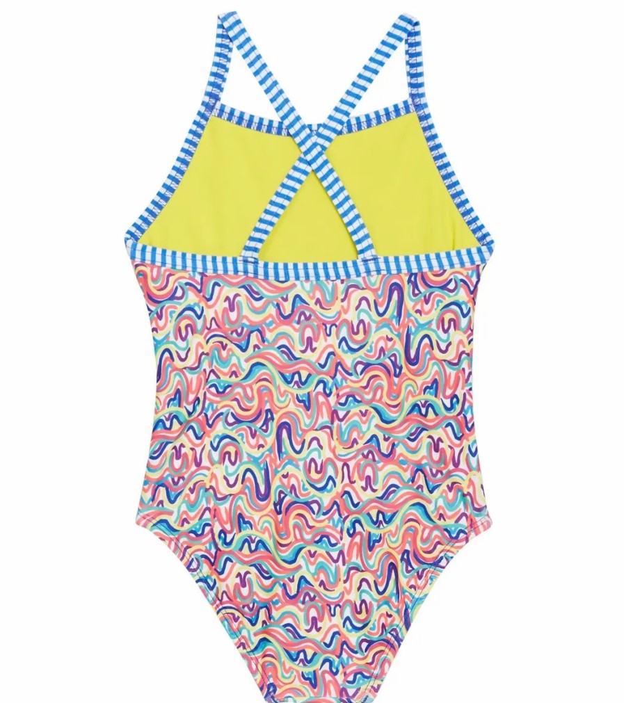 * Dolfin Girls' Printed One Piece Swimsuit (Big Kid) | Girls'