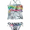 * Pilyq Girls' Tanzania Pom Pom Ruffle Tankini Set (2T-4T) | Girls'