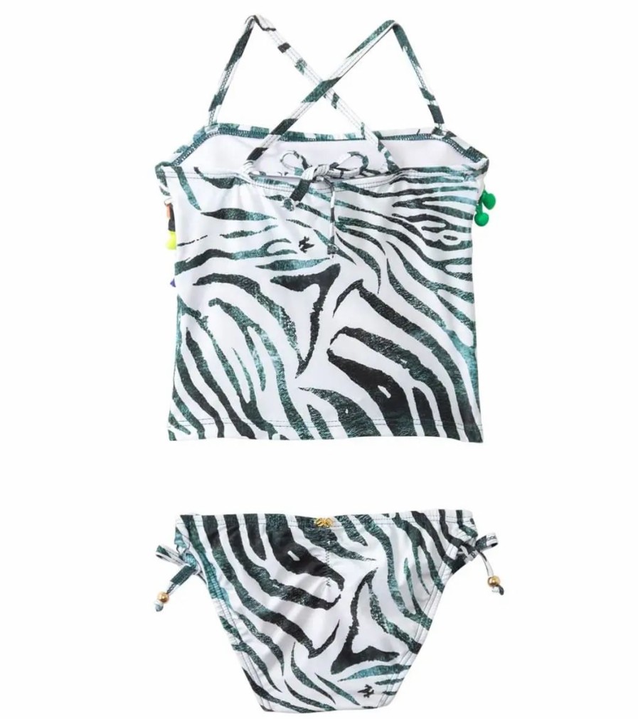 * Pilyq Girls' Tanzania Pom Pom Ruffle Tankini Set (2T-4T) | Girls'