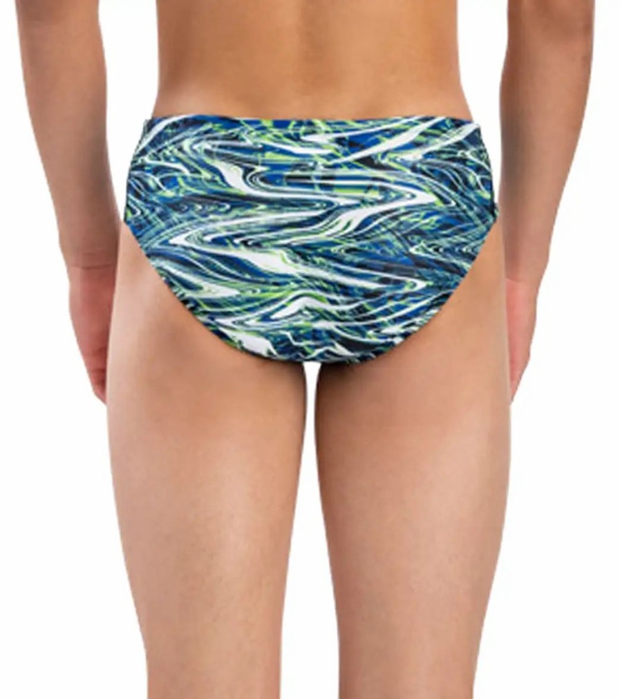 * Dolfin Men'S Reliance Jet Stream All-Over Print Racer Brief Swimsuit | Men'S