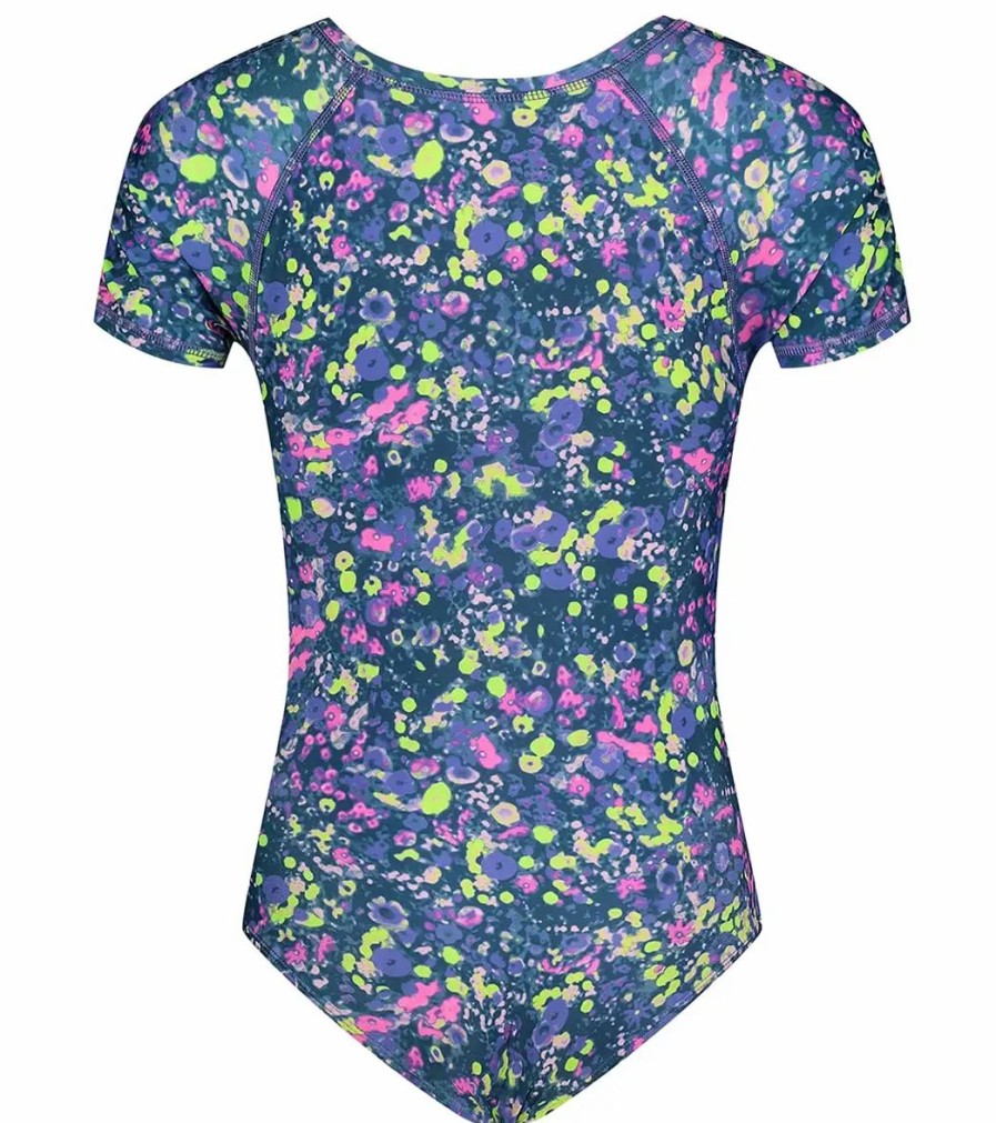 * Under Armour Girls' Ua Micro Meadow Short Sleeve One Piece Swimsuit (Toddler, Little Kid) | Girls'