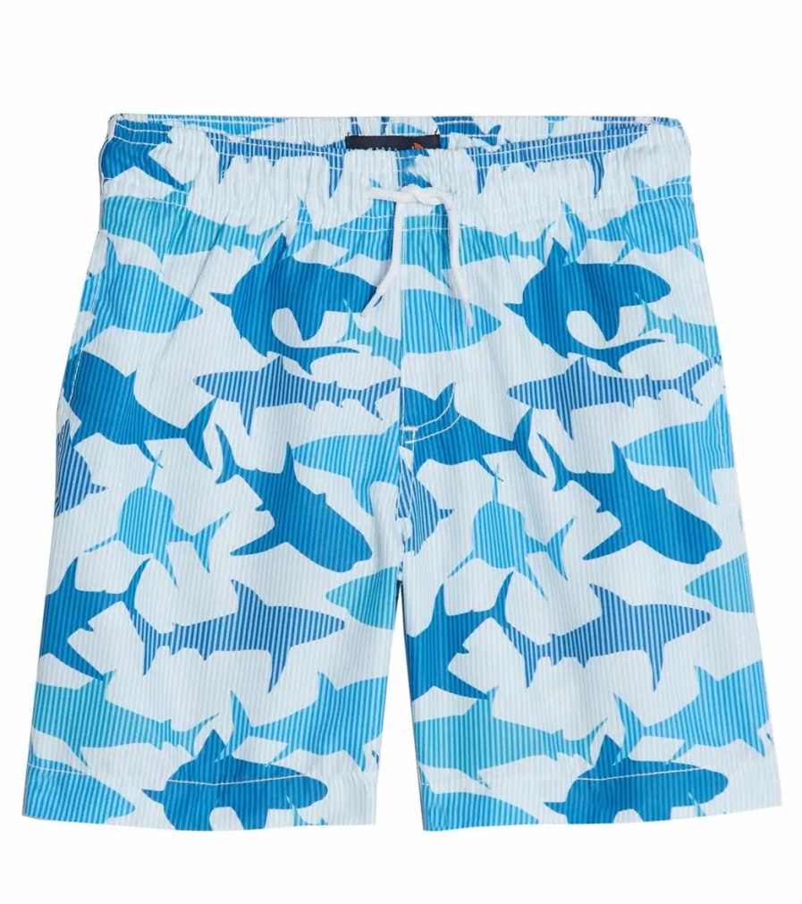 * Trunks Surf & Swim Co. Boys' Stripe Sharks 2-Pack Swim Trunks (Big Kid) | Boys'