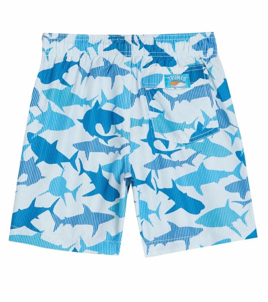 * Trunks Surf & Swim Co. Boys' Stripe Sharks 2-Pack Swim Trunks (Big Kid) | Boys'