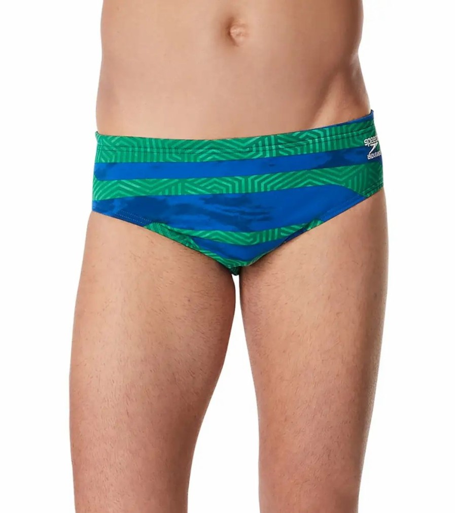 * Speedo Men'S Contort Stripes Brief Swimsuit | Men'S