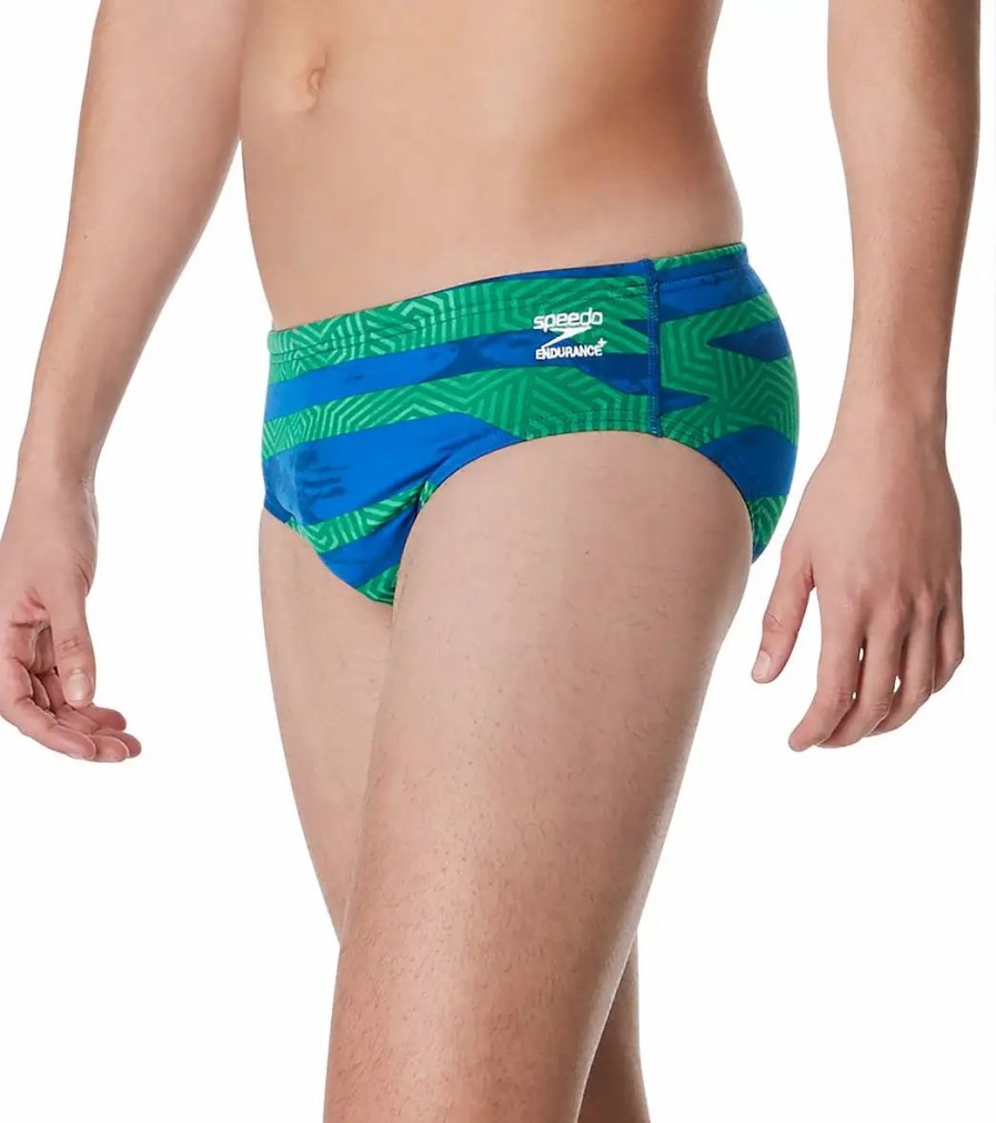 * Speedo Men'S Contort Stripes Brief Swimsuit | Men'S