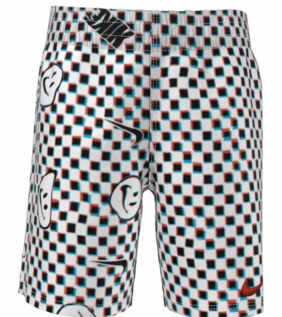 * Nike Boys' Smile Check Swim Trunks (Little Kid) | Boys'