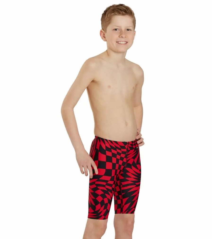 * Sporti Checkmate Jammer Swimsuit Youth (22 28) | Boys'