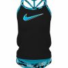 * Nike Girls' Watercolor T-Crossback Two Piece Tankini Set (Big Kid) | Girls'