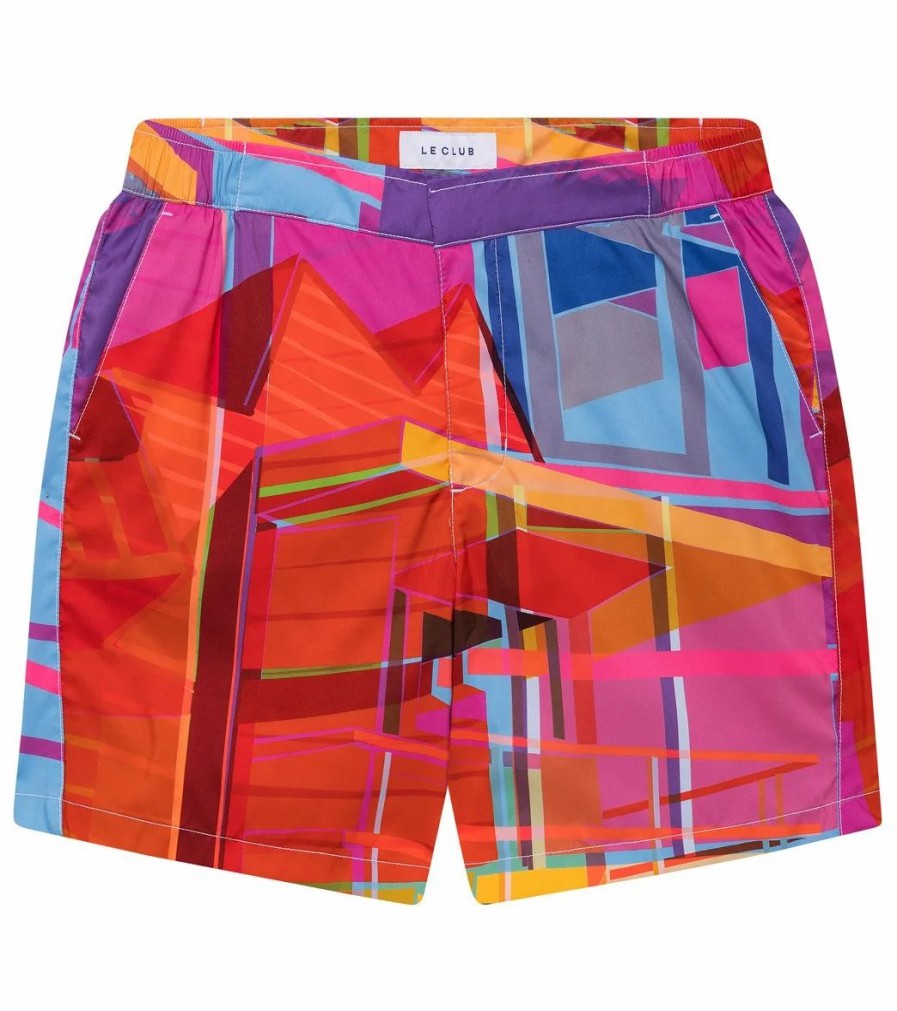 * Le Club Men'S Tower 7 Long Swim Trunks | Men'S